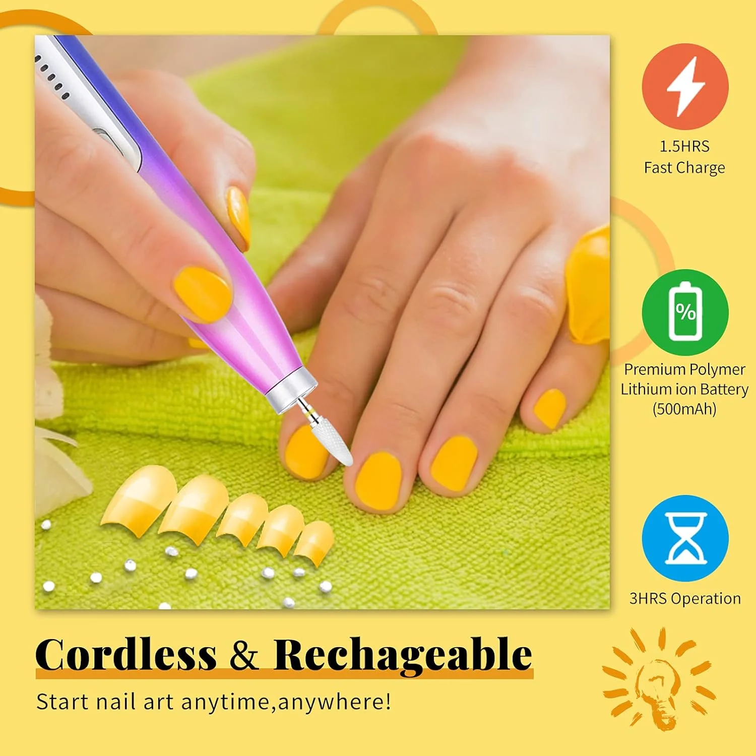 دستگاه سوهان برقی ناخن بی سیم مورگلس، سوهان برقی ناخن اکریلیک، کیت سوهان برقی قابل حمل با 12 عدد سری سوهان برای استفاده در سالن و منزل دستگاه سوهان برقی ناخن بی سیم مورگلس، سوهان برقی ناخن اکریلیک، کیت سوهان برقی قابل حمل با 12 عدد سری سوهان برای استفاده در سالن و منزل