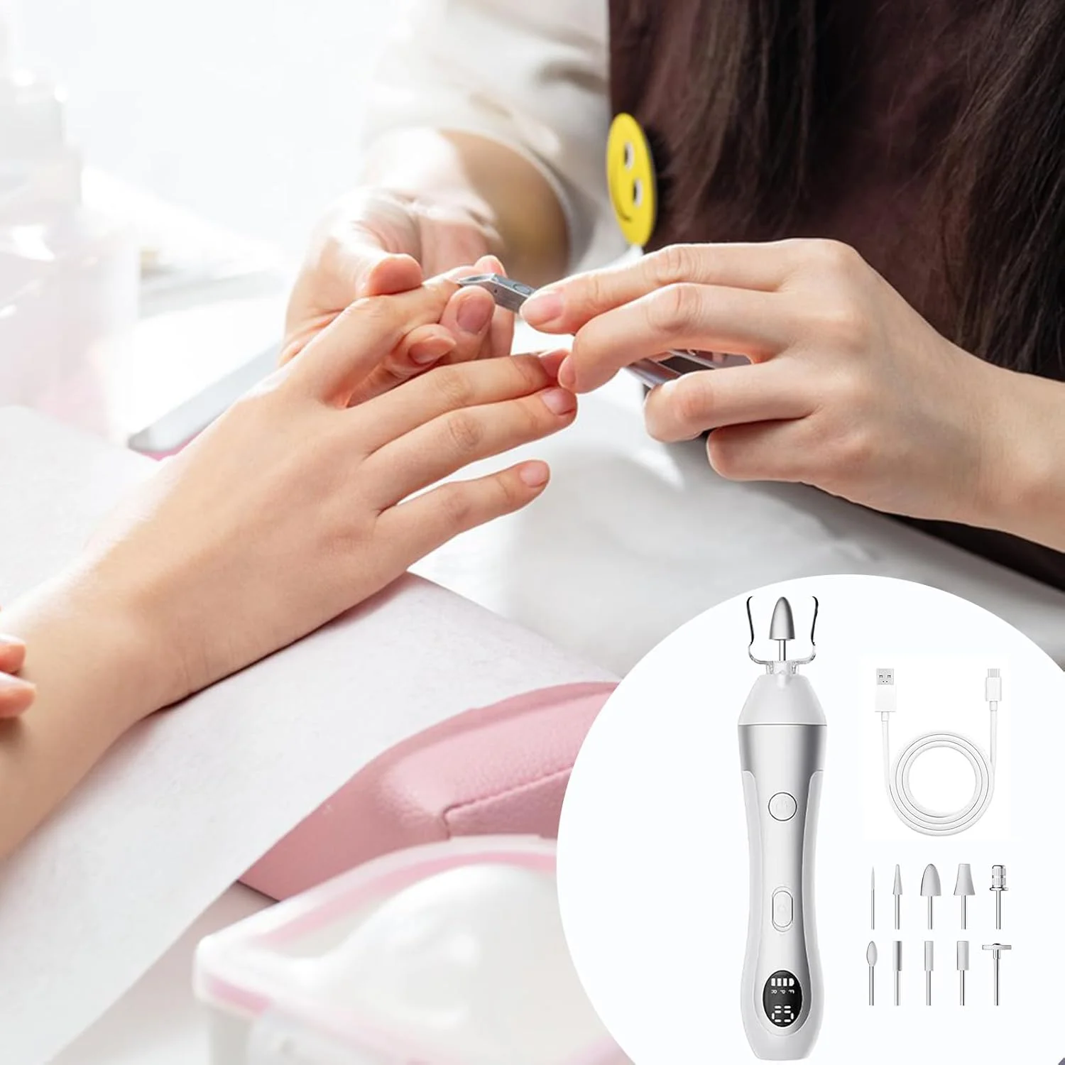 ابزار برقی سوهان ناخن | سوهان برقی مانیکور ناخن - لوازم مانیکور 10 سرعته با چراغ LED برای سالمندان، مبتدیان، خانواده، سالن و منزل ابزار برقی سوهان ناخن | سوهان برقی مانیکور ناخن - لوازم مانیکور 10 سرعته با چراغ LED برای سالمندان، مبتدیان، خانواده، سالن و منزل
