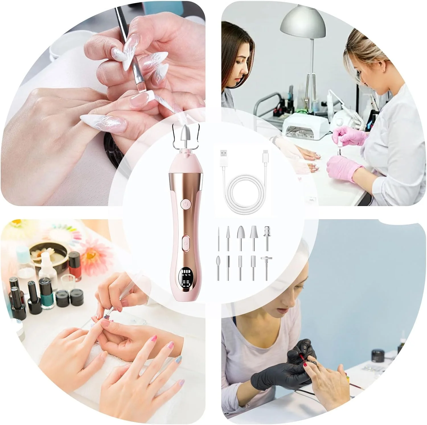 ابزار برقی سوهان ناخن - سوهان برقی مانیکور ناخن - تجهیزات مانیکور شارژی، لوازم هنری ناخن برای خانواده، متخصصان، مبتدیان، سالن، خانه ابزار برقی سوهان ناخن - سوهان برقی مانیکور ناخن - تجهیزات مانیکور شارژی، لوازم هنری ناخن برای خانواده، متخصصان، مبتدیان، سالن، خانه