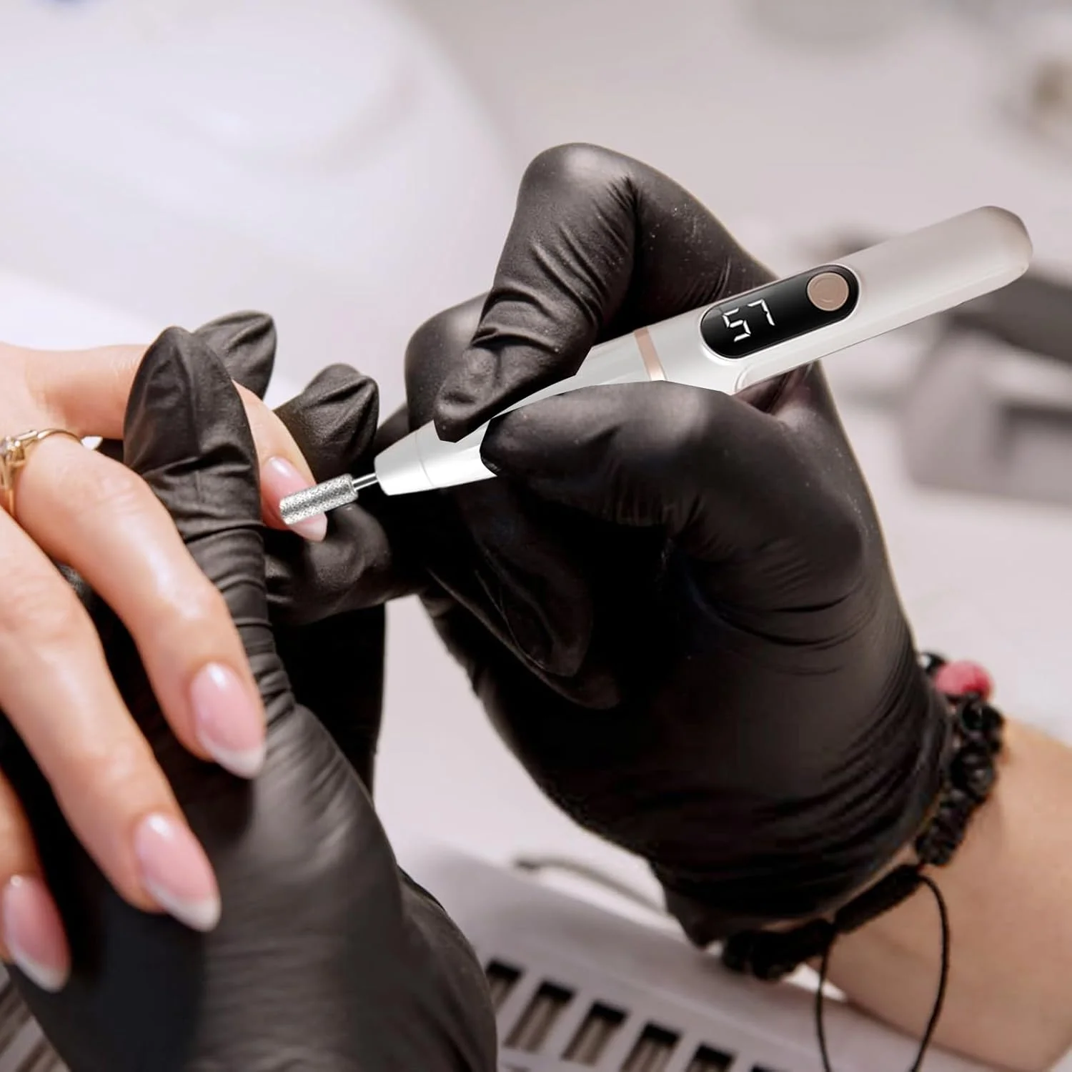 سوهان ناخن برقی - دستگاه سوهان برقی ناخن | نمایشگر دیجیتال قابل شارژ قابل حمل ابزار پدیکور با قطعات تعویضی، کیت مانیکور برای استفاده در سالن منزل