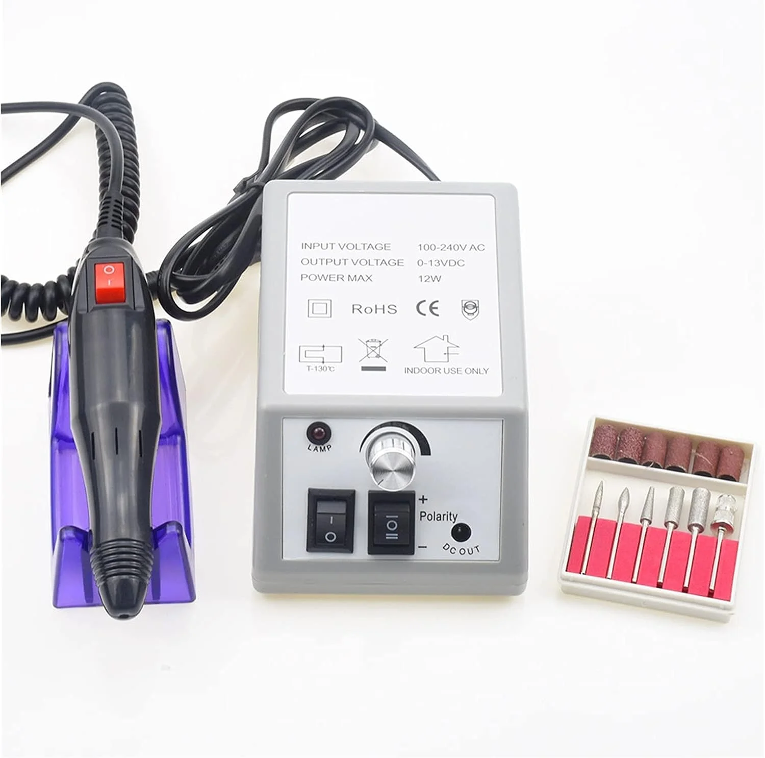 دستگاه مانیکور برقی ZAIED 20 وات 35000 دور در دقیقه با لوازم جانبی، فرز و ابزار هنری ناخن (رنگ: 10 وات 20000 دور در دقیقه)