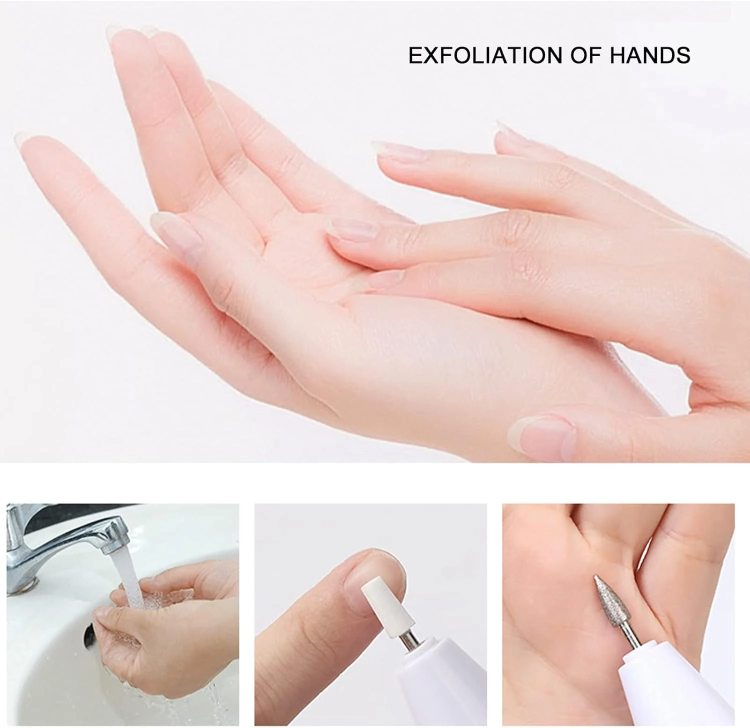 ست سوهان ناخن برقی کم صدا با 5 سر سمباده 20000 دور در دقیقه برای استفاده خانگی