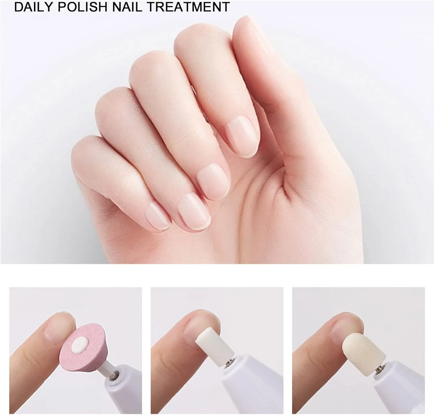 ست سوهان ناخن برقی کم صدا با 5 سر سمباده 20000 دور در دقیقه برای استفاده خانگی