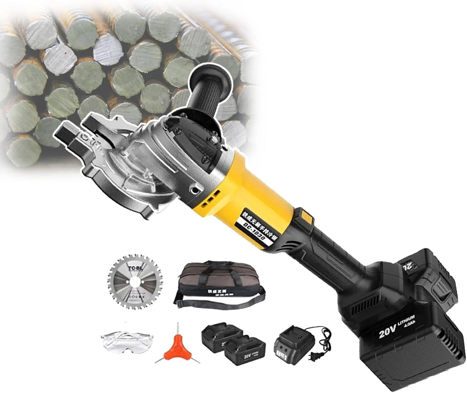 برش میلگرد برقی شارژی CNAOHGHN 2000W | 2100 دور در دقیقه، اره برش سرد، قطر برش 3/5 سانتی متر، کیت برش حرفه ای برای میله های فولادی و فلز سخت برش میلگرد برقی شارژی CNAOHGHN 2000W | 2100 دور در دقیقه، اره برش سرد، قطر برش 3/5 سانتی متر، کیت برش حرفه ای برای میله های فولادی و فلز سخت