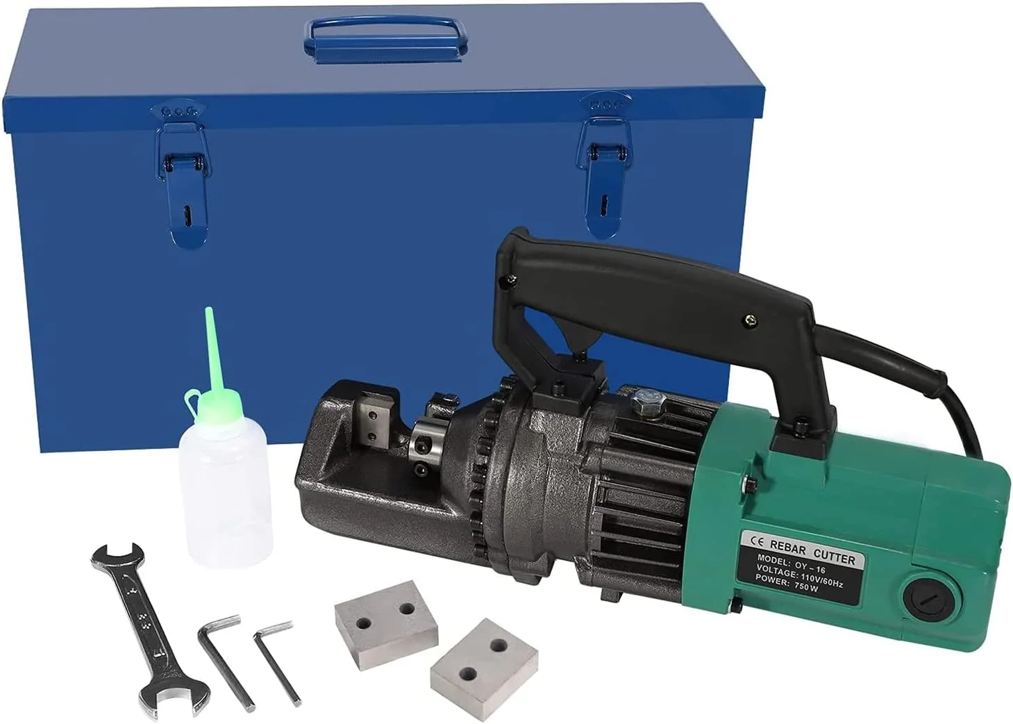 دستگاه برش میلگرد برقی جمع و جور، دستگاه برش میلگرد قابل حمل، برش سریع در 3 ثانیه، همراه با لوازم جانبی ابزار و 2 تیغه تعویضی Leunlee