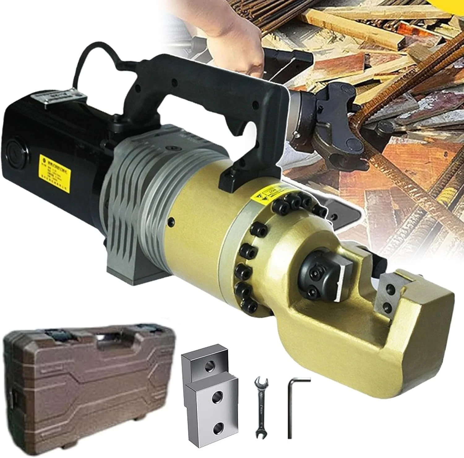 دستگاه برش و خم کن میلگرد برقی DSFSDG - همراه با 2 تیغه برش، 2 آچار ابزار و جعبه ابزار - دستگاه برش میلگرد برقی برای کارهای برش فولاد در محل، محدوده برش 5 تا 25 میلی متر دستگاه برش و خم کن میلگرد برقی DSFSDG - همراه با 2 تیغه برش، 2 آچار ابزار و جعبه ابزار - دستگاه برش میلگرد برقی برای کارهای برش فولاد در محل، محدوده برش 5 تا 25 میلی متر