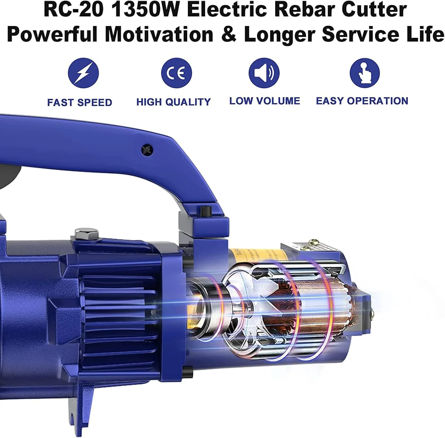 دستگاه برش میلگرد برقی، ابزار برش میلگرد قابل حمل، محدوده برش میلگرد 4-20 میلی متر، سرعت برش 3.5 ثانیه، مورد استفاده برای برش انواع مختلف میلگرد