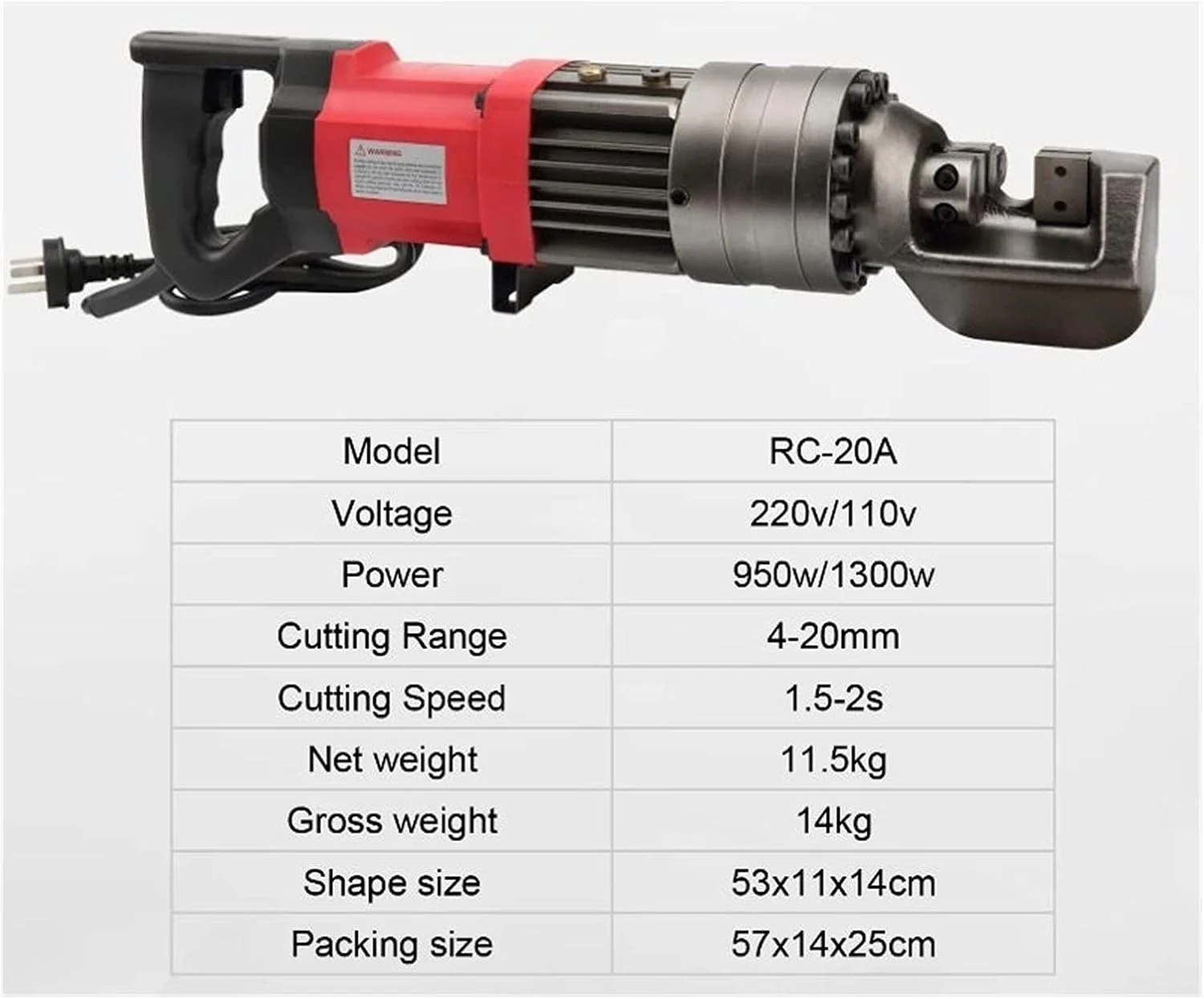 دستگاه خم کن میلگرد برقی LZFuiop، برش هیدرولیک میلگرد 1250 وات، ابزار برش میلگرد 4-20 میلی متر، خم کن میلگرد دستی