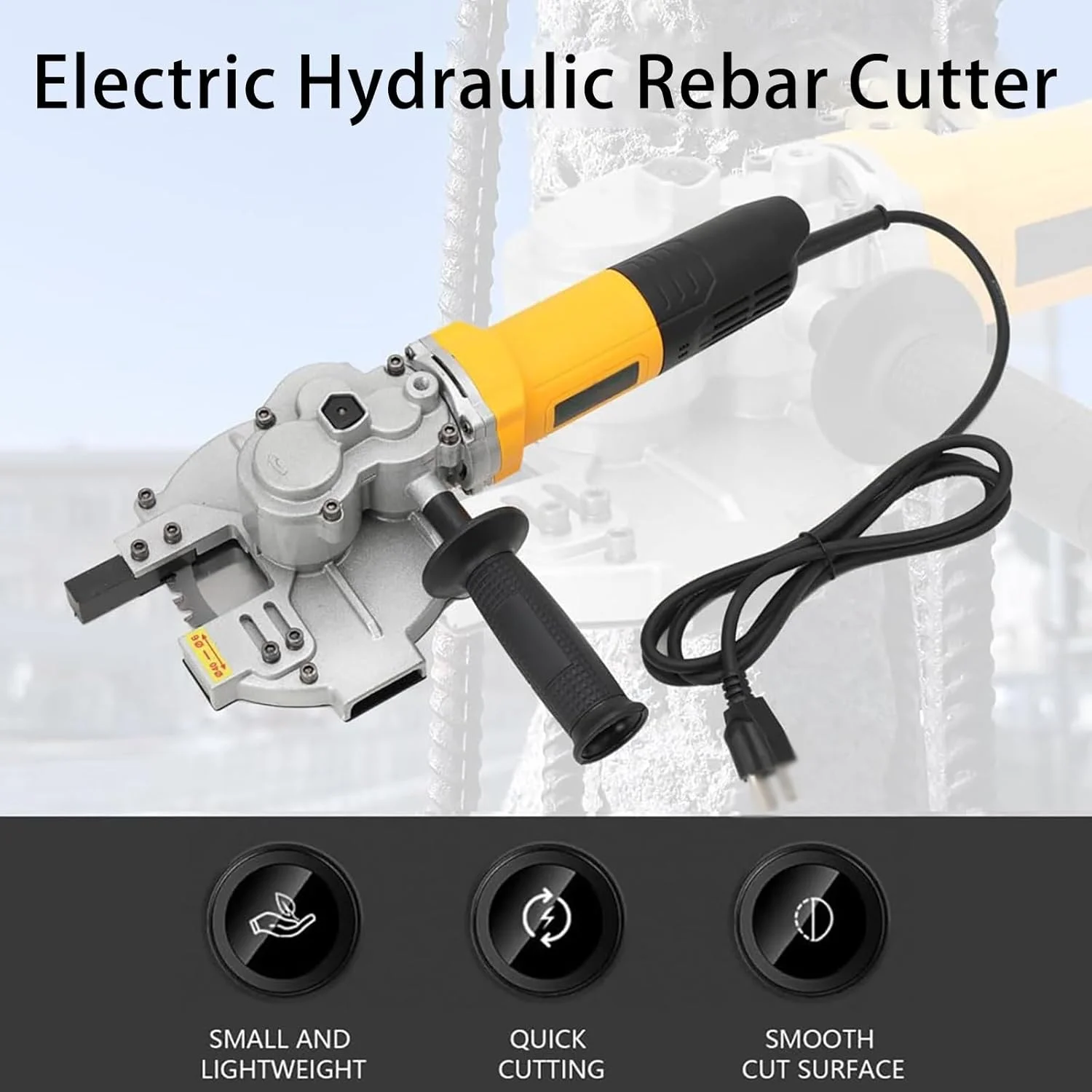 دستگاه برش میلگرد هیدرولیک قدرتمند، دستگاه خم کن میلگرد برقی قابل حمل 1280 واتی با محدوده برش 4-40 میلی متر، جعبه ابزار، دستگاه اره سرد برش میله فولادی دستی برای ساخت و ساز صنعتی (قرمز)