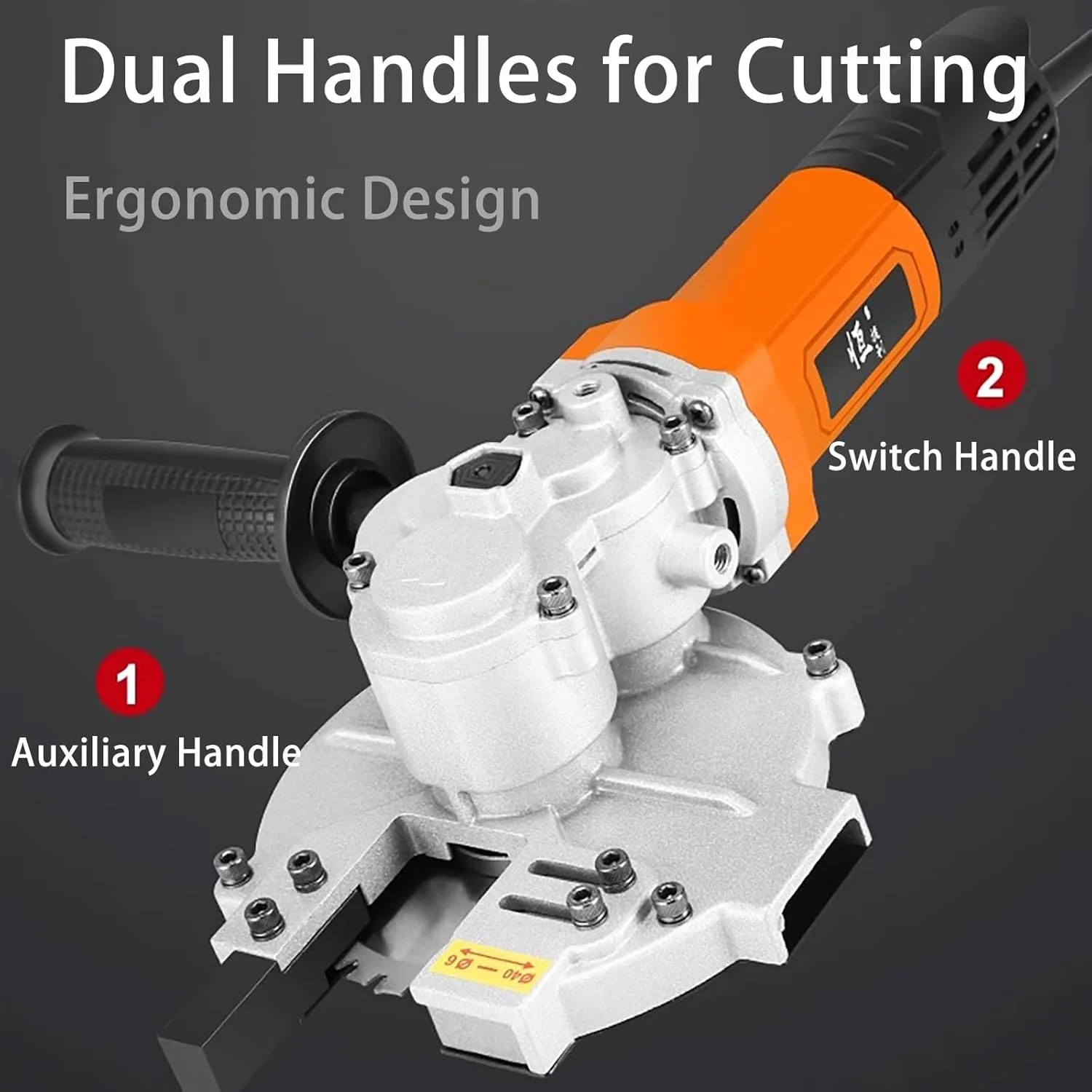 دستگاه برش میلگرد هیدرولیک قدرتمند، دستگاه خم کن میلگرد برقی قابل حمل 1280 واتی با محدوده برش 4-40 میلی متر، جعبه ابزار، دستگاه اره سرد برش میله فولادی دستی برای ساخت و ساز صنعتی (قرمز)