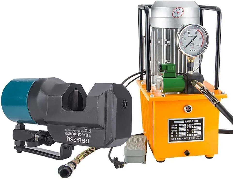 دستگاه برش میلگرد هیدرولیک برقی، دستگاه برش میلگرد فولادی برای محدوده برش میلگرد فولادی 8-35 میلی متر با پمپ MEN-208E (اندازه: پمپ RRB-28Q+1.5KW)