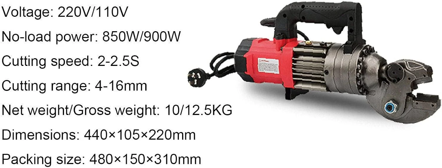 دستگاه برش میلگرد برقی 4-16 میلی متر، دستگاه برش هیدرولیک قابل حمل میلگرد، ابزار برش طناب فولادی برای فولاد گرد/فولاد نرم/فولاد رزوه ای، SC-16B