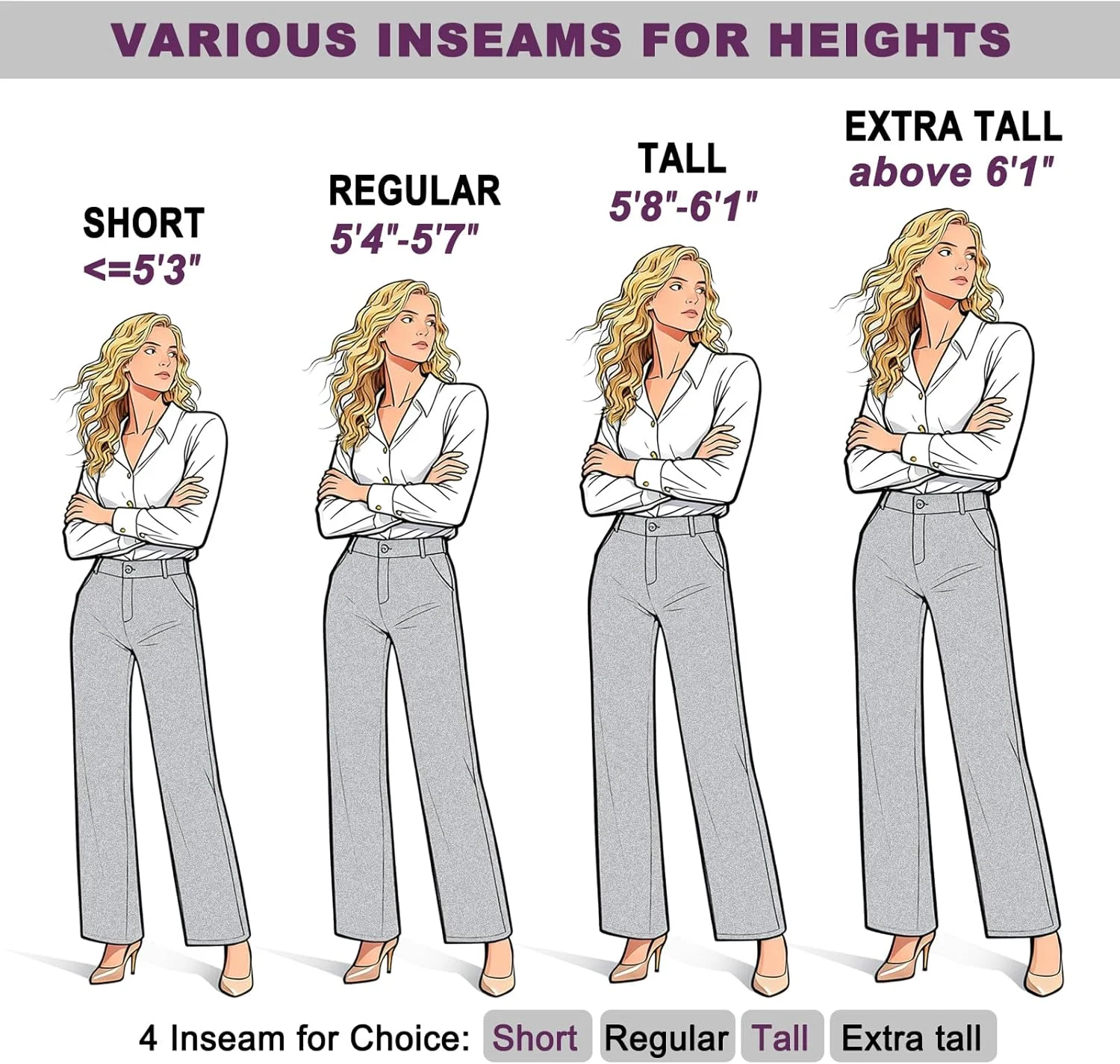 شلوار زنانه راسته پاچه گشاد کمر بلند iChosy، شلوار پارچه ای رسمی با جیب، خاکستری، سایز 46