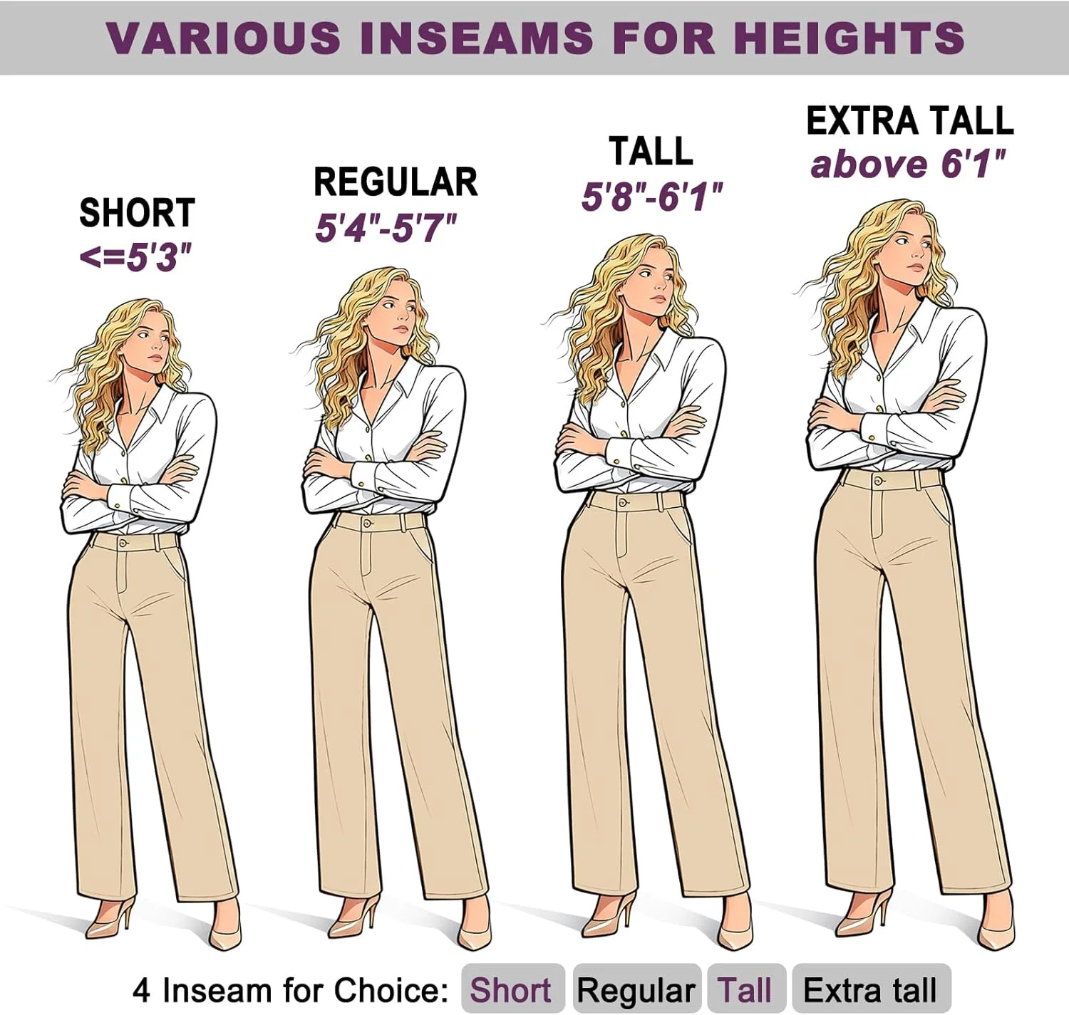 شلوار زنانه راسته پاچه گشاد کمر بلند iChosy، شلوار پارچه ای کژوال با جیب، خاکی، 0