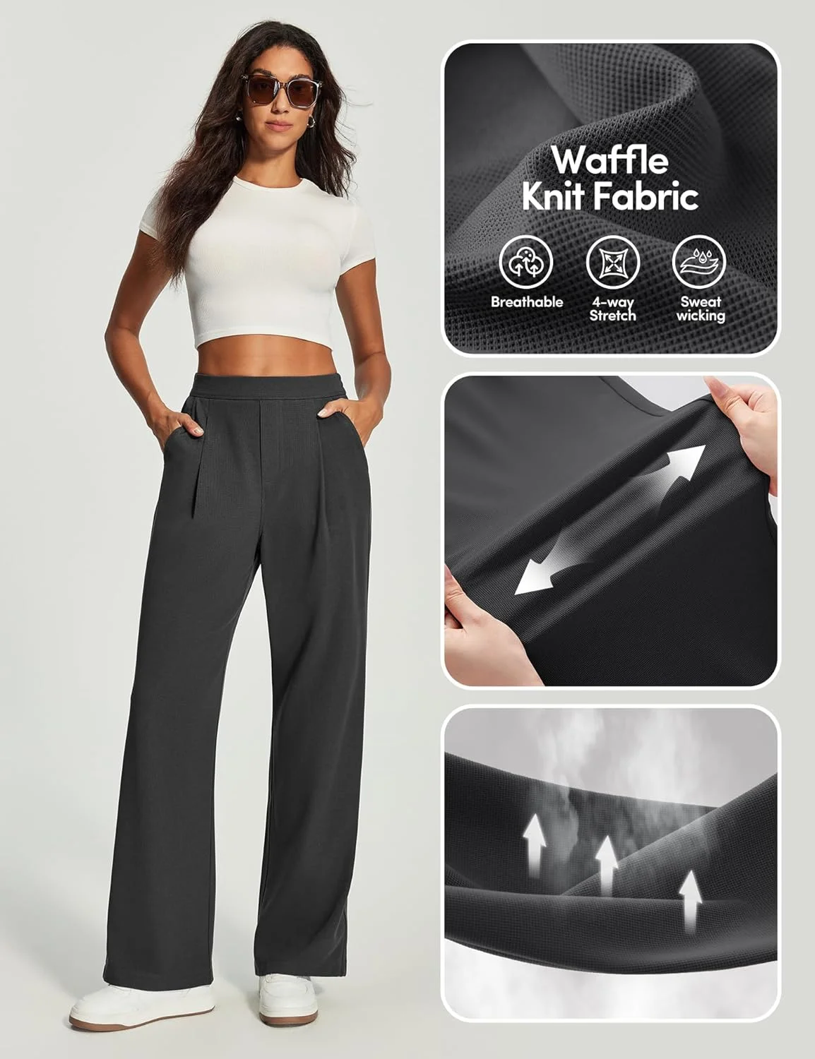 شلوار پاچه گشاد زنانه کمر بلند، مناسب برای کار و مهمانی، شلوار زنانه کشی و راحت، شلوار راسته با جیب شلوار پاچه گشاد زنانه کمر بلند، مناسب برای کار و مهمانی، شلوار زنانه کشی و راحت، شلوار راسته با جیب