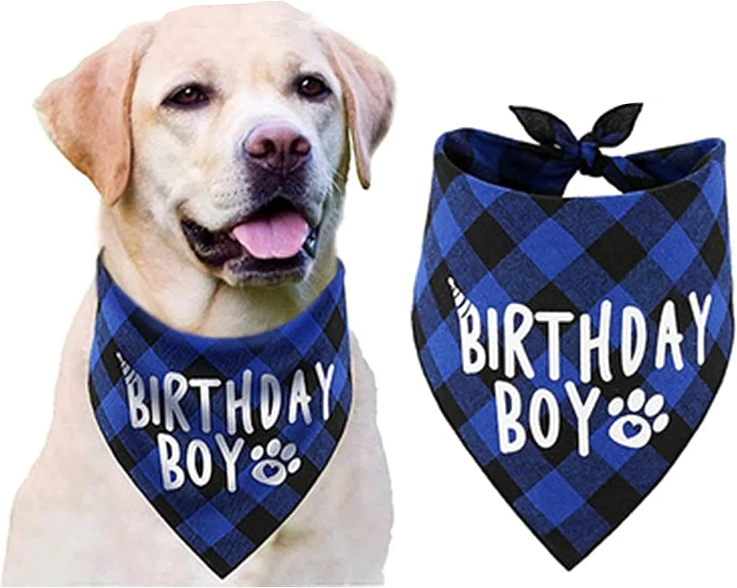 لوازم جشن تولد سگ KASTWAVE، ست دستمال گردن تولد سگ پسرانه، روسری مثلثی دستمال گردن تولد سگ، لوازم تزئینات جشن