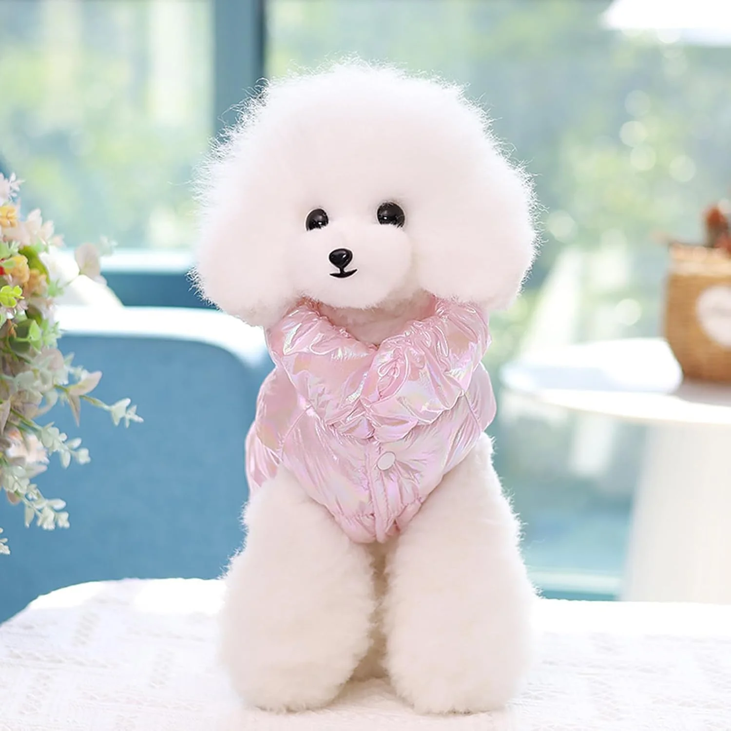 کت سگ KASTWAVE، کت زمستانی گرم سگ، لباس سگ صورتی، کت زمستانی سگ برای سگ های کوچک، لباس های ضد باد و پد دار برای هوای سرد، کت هوای سرد سگ، برای سگ ها و گربه های کوچک و متوسط (M/2.5kg-3.5kg)