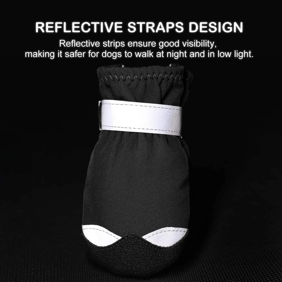 کفش سگ KASTWAVE برای سگ های بزرگ و متوسط، چکمه سگ با بند قابل تنظیم، زیره ضد لغزش مقاوم، چکمه ورزشی ضد آب برای سگ، مناسب پیاده روی و دویدن - محافظ پنجه راحت و آسان برای پوشیدن، سایز 6