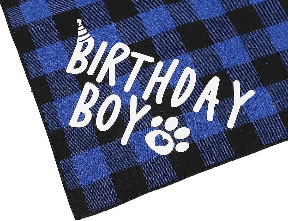 لوازم جشن تولد سگ KASTWAVE، ست دستمال گردن تولد سگ پسرانه، روسری مثلثی دستمال گردن تولد سگ، لوازم تزئینات جشن لوازم جشن تولد سگ KASTWAVE، ست دستمال گردن تولد سگ پسرانه، روسری مثلثی دستمال گردن تولد سگ، لوازم تزئینات جشن