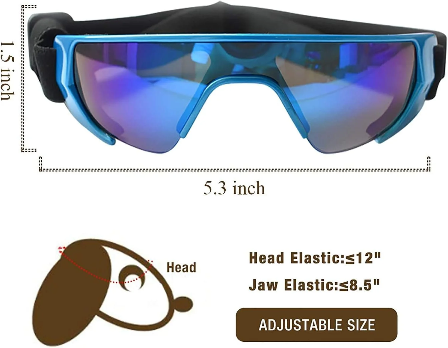 عینک آفتابی سگ KASTWAVE، محافظت در برابر اشعه ماوراء بنفش، محافظت از چشم سگ برای نژاد متوسط، مناسب سگ کوچک، سگ متوسط، سواری در فضای باز، رانندگی، توله سگ، گربه (متوسط، آبی)