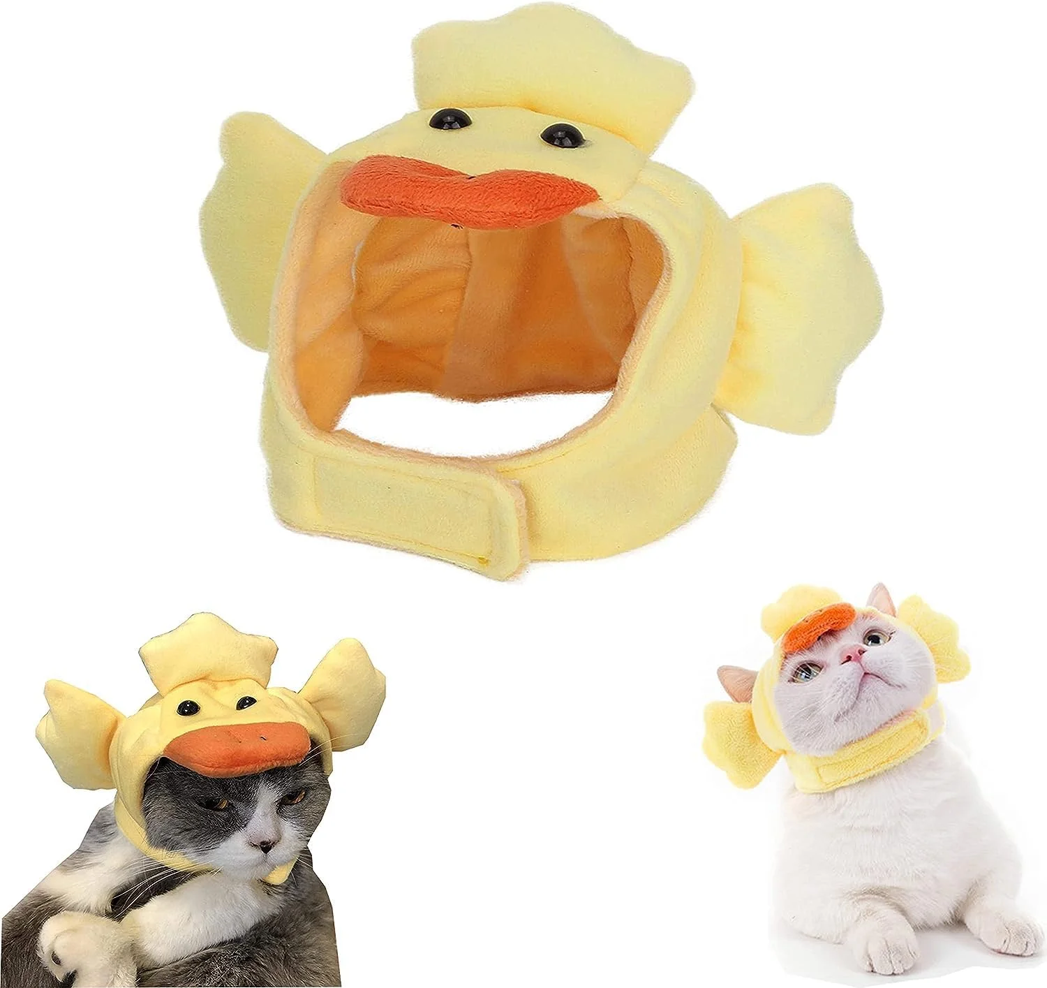 کلاه حیوانات خانگی KASTWAVE، کلاه حیوانات خانگی سبک وزن با طرح حیوانات، کلاه حیوانات خانگی فانتزی، طرح اردک نرم و زیبا برای هدیه گربه خانگی جشن ها و مهمانی ها