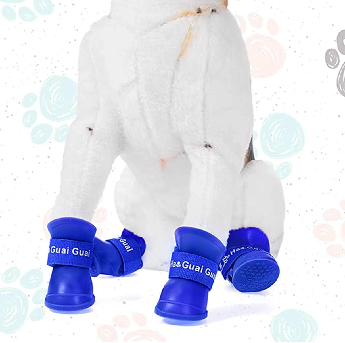 کفش سگ KASTWAVE، 8 عدد پاپوش ضد آب سگ برای فضای باز، چکمه بارانی سگ، پاپوش سیلیکونی سگ، برای آب و هوای برفی بارانی (سایز S، آبی و مشکی) کفش سگ KASTWAVE، 8 عدد پاپوش ضد آب سگ برای فضای باز، چکمه بارانی سگ، پاپوش سیلیکونی سگ، برای آب و هوای برفی بارانی (سایز S، آبی و مشکی)