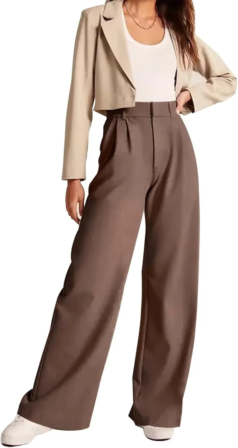 شلوار رسمی پاچه گشاد زنانه، کمر کشی، مناسب استایل اداری غیر رسمی با جیب، شلوار مد روز