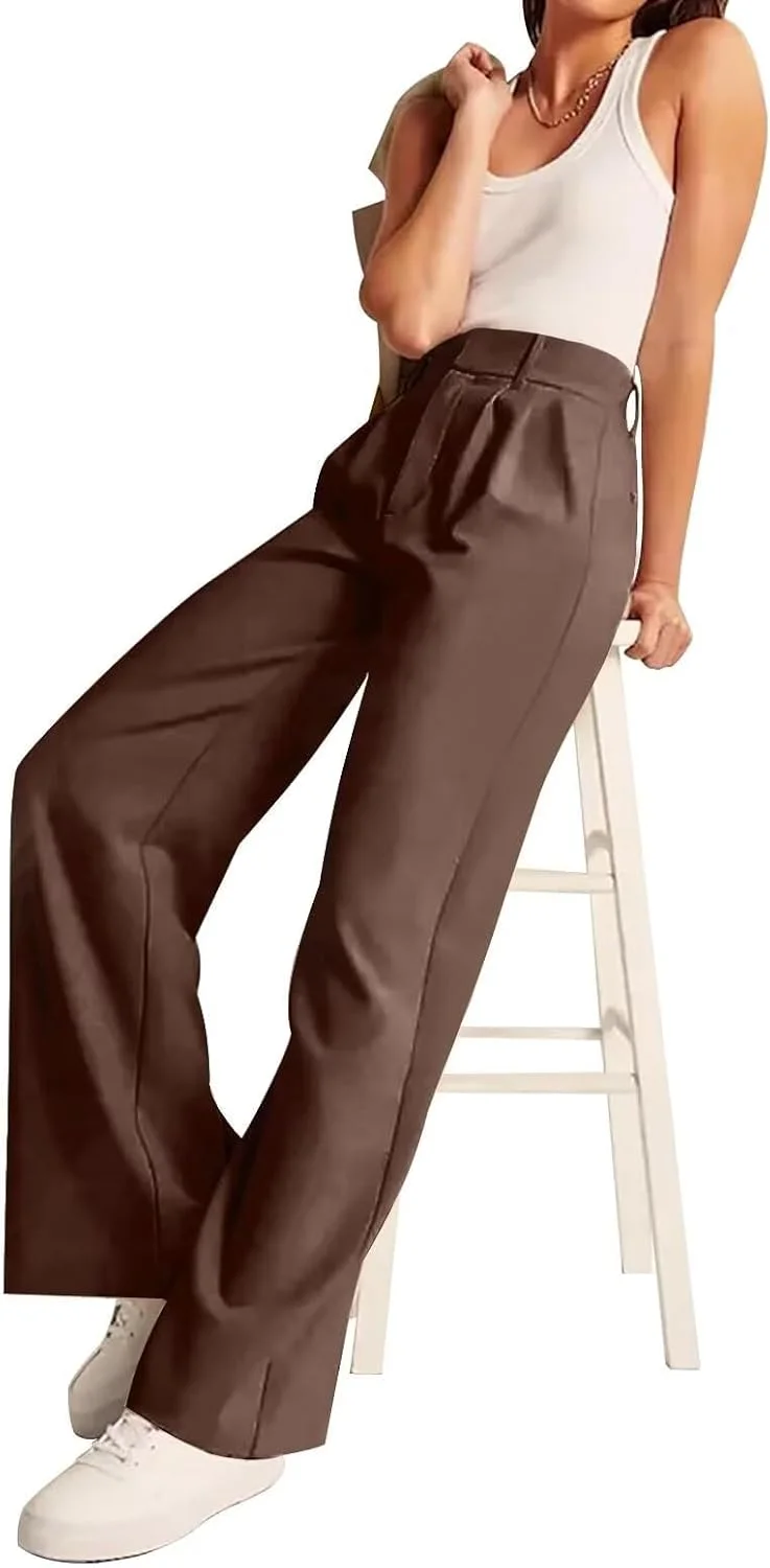 شلوار رسمی پاچه گشاد زنانه، کمر کشی، مناسب استایل اداری غیر رسمی با جیب، شلوار مد روز