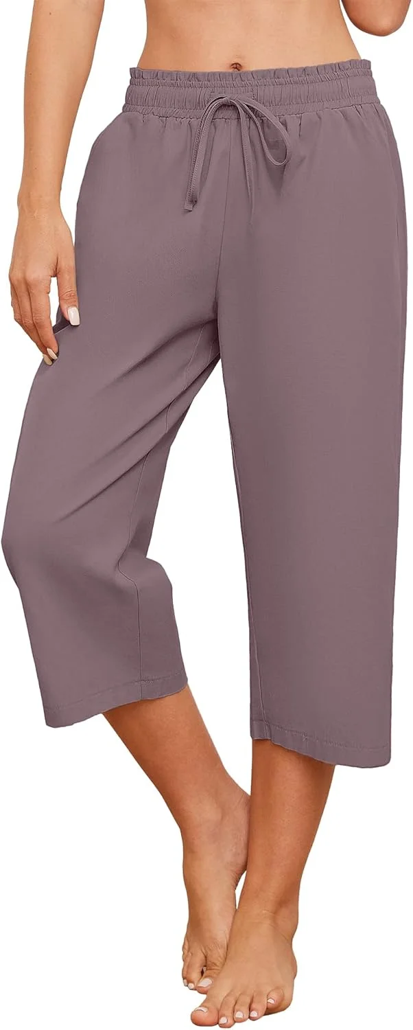 شلوارک زنانه کاپری، گشاد، پاچه پهن، دارای بند کشی، کمر کشی، مناسب استراحت و شلوار کوتاه با جیب شلوارک زنانه کاپری، گشاد، پاچه پهن، دارای بند کشی، کمر کشی، مناسب استراحت و شلوار کوتاه با جیب