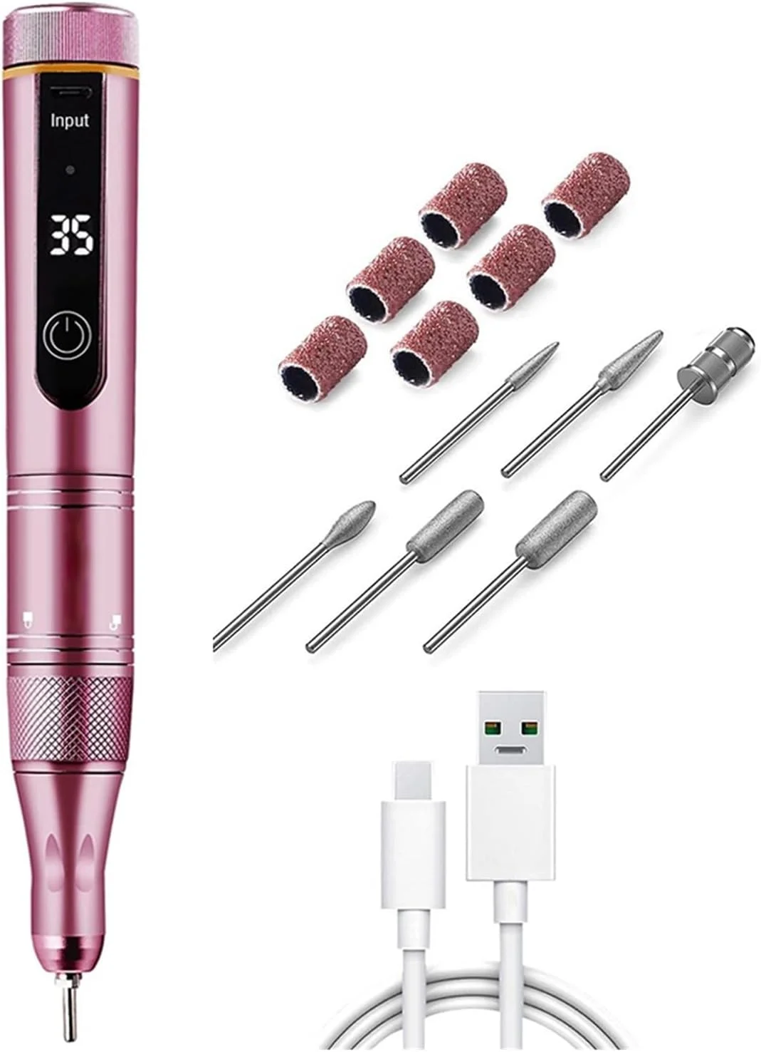 دستگاه سوهان برقی ناخن حرفه ای بی سیم با نمایشگر LED، قابلیت چرخش دو طرفه، مناسب برای ناخن های اکریلیک