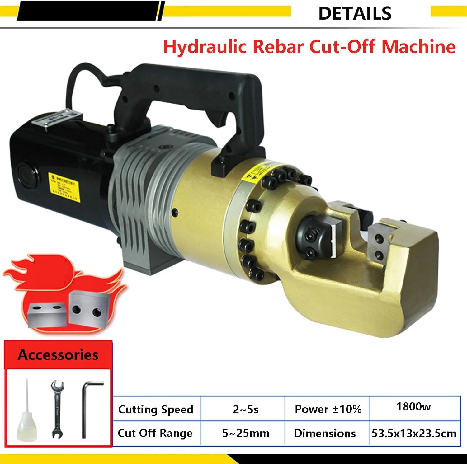 خم کن میلگرد برقی قابل حمل | برش هیدرولیک میلگرد 5-25 میلی متر | دستگاه خم کن میلگرد | زاویه خم شدن 0 تا 130 درجه | ابزار برش میله های فولادی برای پروژه های ساختمانی 1800 وات