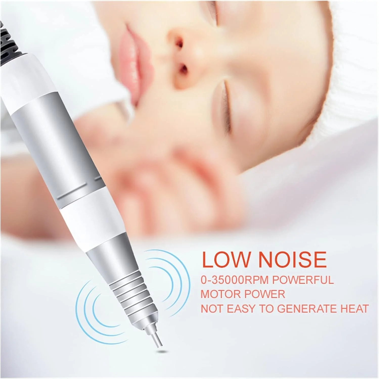 دستگاه سوهان برقی ناخن 35000 دور در دقیقه، نسخه جدید با پوشش سیلیکونی ضد سوختگی، دسته، دستگاه مانیکور، کیت ابزار سوهان ناخن برای ناخن های اکریلیک حرفه ای