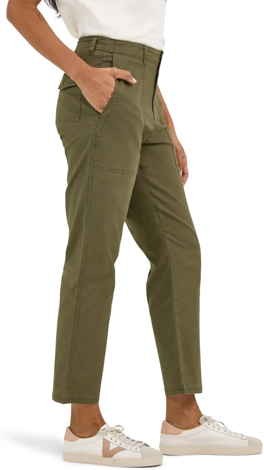 شلوار کتان زنانه لی مدل Utility Crop، قد 26 اینچ شلوار کتان زنانه لی مدل Utility Crop، قد 26 اینچ