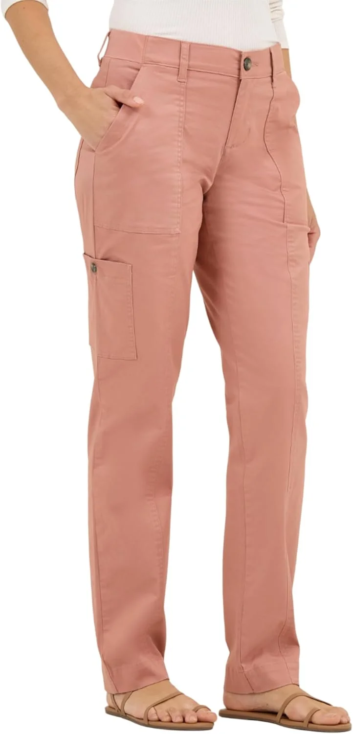 شلوار کتان زنانه لی، فوق العاده راحت با قابلیت انعطاف پذیری، رنگ قهوه ای مایل به سرخ، سایز 14