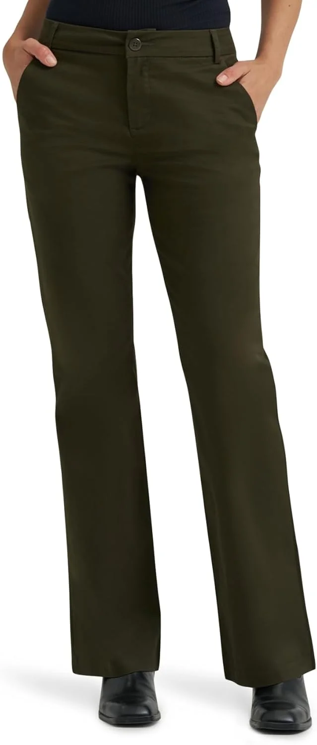 شلوار بوت‌کات زنانه لی، با فاق متوسط و ضد چروک (تک عددی)