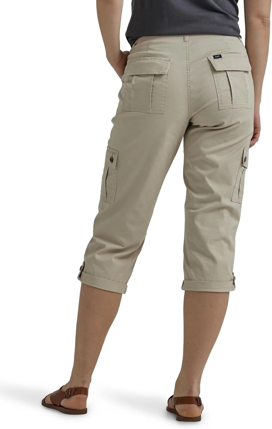شلوار زنانه لی، مدل Flex-to-go، فاق متوسط، راسته، طرح کارگو، قد کاپری