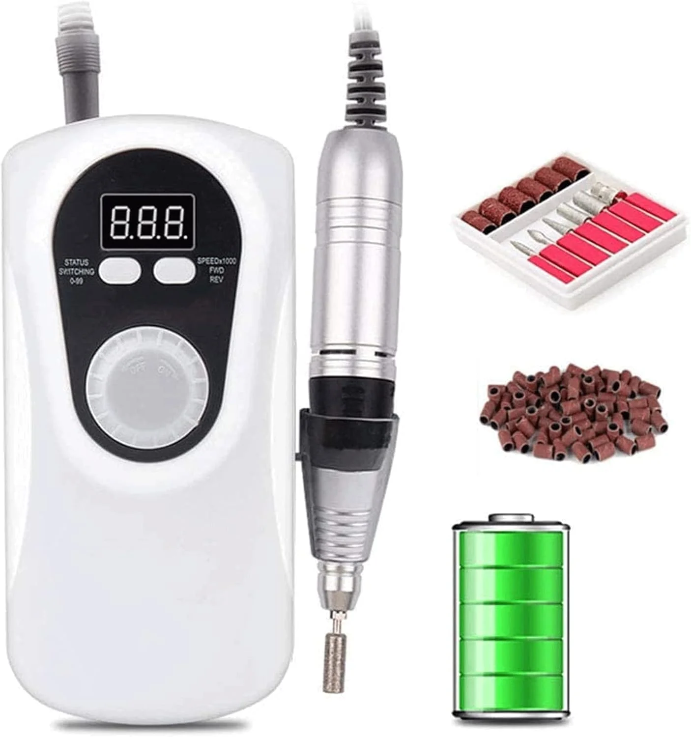 دستگاه سوهان برقی ناخن Zxqiang، پولیش ناخن قابل حمل، ست پولیش ناخن 30000 دور در دقیقه، ابزار پدیکور مانیکور با سری سوهان ناخن، ابزار حرفه ای پدیکور و سوهان ناخن دستگاه سوهان برقی ناخن Zxqiang، پولیش ناخن قابل حمل، ست پولیش ناخن 30000 دور در دقیقه، ابزار پدیکور مانیکور با سری سوهان ناخن، ابزار حرفه ای پدیکور و سوهان ناخن