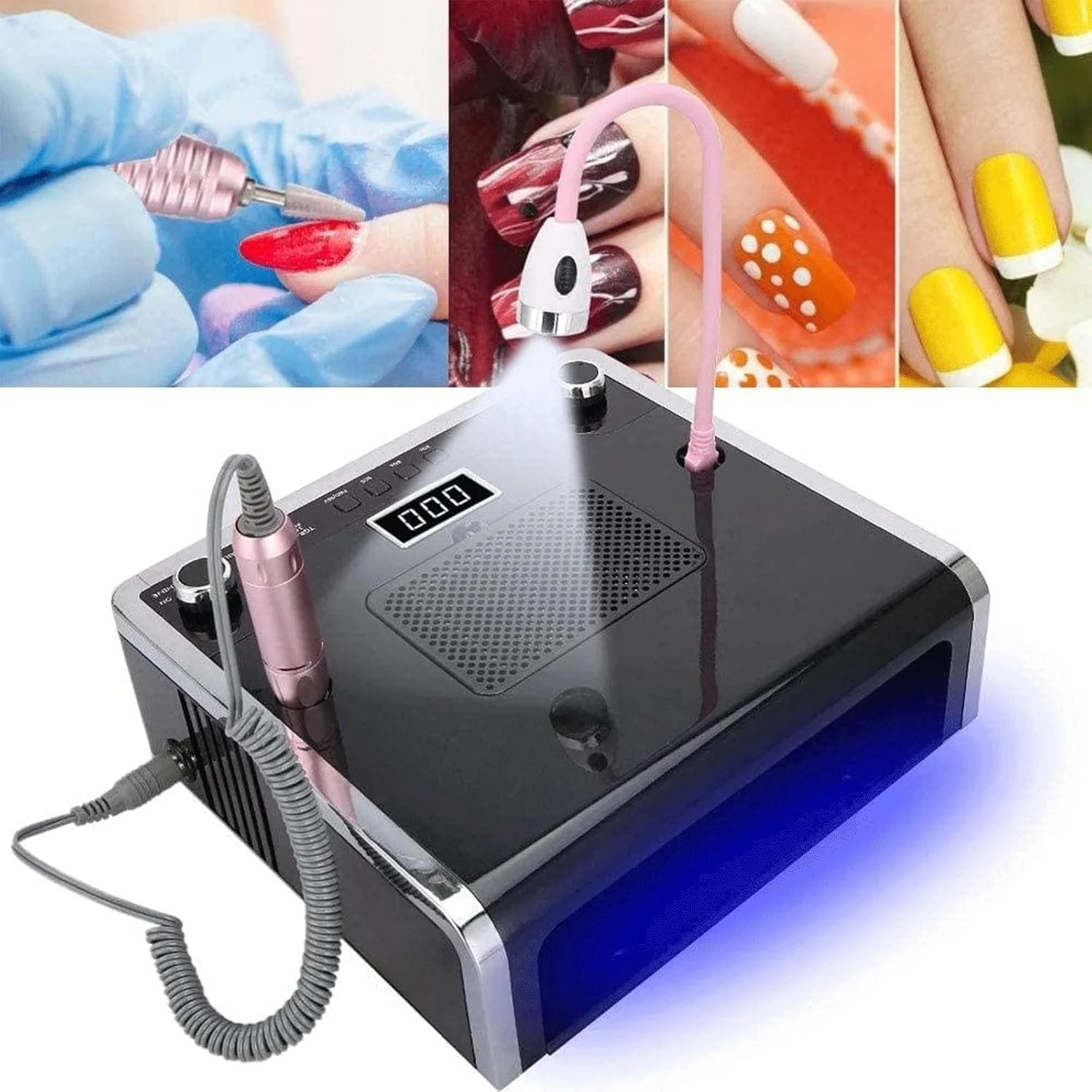 ست ابزار مانیکور 4 در 1 Zxqiang، جمع کننده گرد و غبار ناخن، دستگاه تمیز کننده دریل ناخن 108 وات، چراغ لامپ خشک کن ناخن، دستگاه سنگ زنی چند منظوره ناخن با چراغ برای سالن خانگی، استودیو ناخن ست ابزار مانیکور 4 در 1 Zxqiang، جمع کننده گرد و غبار ناخن، دستگاه تمیز کننده دریل ناخن 108 وات، چراغ لامپ خشک کن ناخن، دستگاه سنگ زنی چند منظوره ناخن با چراغ برای سالن خانگی، استودیو ناخن