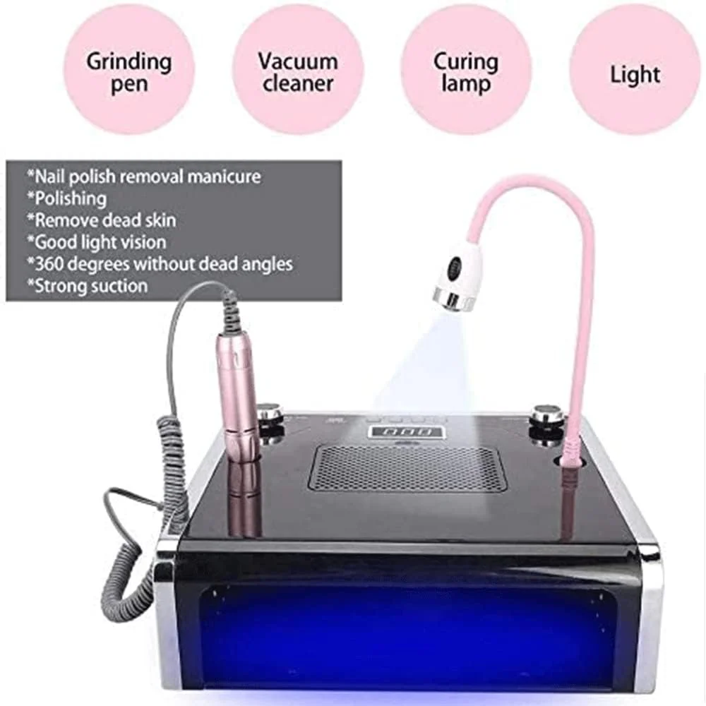 ست ابزار مانیکور 4 در 1 Zxqiang، جمع کننده گرد و غبار ناخن، دستگاه تمیز کننده دریل ناخن 108 وات، چراغ لامپ خشک کن ناخن، دستگاه سنگ زنی چند منظوره ناخن با چراغ برای سالن خانگی، استودیو ناخن ست ابزار مانیکور 4 در 1 Zxqiang، جمع کننده گرد و غبار ناخن، دستگاه تمیز کننده دریل ناخن 108 وات، چراغ لامپ خشک کن ناخن، دستگاه سنگ زنی چند منظوره ناخن با چراغ برای سالن خانگی، استودیو ناخن