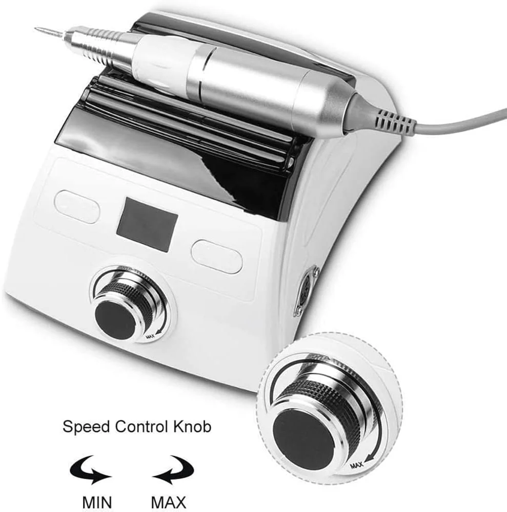 دستگاه مانیکور و پدیکور برقی Zxqiang، دستگاه سوهان ناخن برقی حرفه ای، پولیشر ابزار آسیاب فایل ناخن برقی 30000 دور در دقیقه با کیفیت بالا، برای ناخن های اکریلیک و ژلی، با پدال پا، سفید دستگاه مانیکور و پدیکور برقی Zxqiang، دستگاه سوهان ناخن برقی حرفه ای، پولیشر ابزار آسیاب فایل ناخن برقی 30000 دور در دقیقه با کیفیت بالا، برای ناخن های اکریلیک و ژلی، با پدال پا، سفید