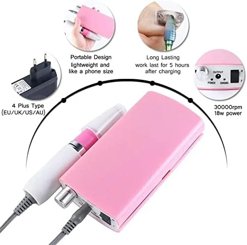 دستگاه سوهان ناخن برقی با کیفیت بالا، ست پولیش ناخن 30000 دور در دقیقه، ابزار مانیکور و پدیکور بی سیم حرفه ای، برای پولیش و ساییدن ناخن های ژلی آکریلیک، قرمز دستگاه سوهان ناخن برقی با کیفیت بالا، ست پولیش ناخن 30000 دور در دقیقه، ابزار مانیکور و پدیکور بی سیم حرفه ای، برای پولیش و ساییدن ناخن های ژلی آکریلیک، قرمز