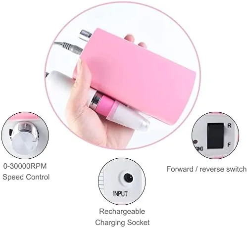 دستگاه سوهان ناخن برقی با کیفیت بالا، ست پولیش ناخن 30000 دور در دقیقه، ابزار مانیکور و پدیکور بی سیم حرفه ای، برای پولیش و ساییدن ناخن های ژلی آکریلیک، قرمز دستگاه سوهان ناخن برقی با کیفیت بالا، ست پولیش ناخن 30000 دور در دقیقه، ابزار مانیکور و پدیکور بی سیم حرفه ای، برای پولیش و ساییدن ناخن های ژلی آکریلیک، قرمز