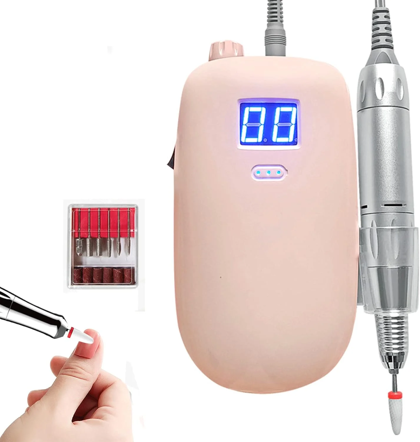 سوهان برقی ناخن شارژی، فایل ناخن برقی بی سیم 35000 دور در دقیقه با صدای کم، ابزار ناخن USB با پد شارژ بی سیم، مناسب برای سالن ناخن، با برد شارژ سریع بی سیم، صورتی سوهان برقی ناخن شارژی، فایل ناخن برقی بی سیم 35000 دور در دقیقه با صدای کم، ابزار ناخن USB با پد شارژ بی سیم، مناسب برای سالن ناخن، با برد شارژ سریع بی سیم، صورتی