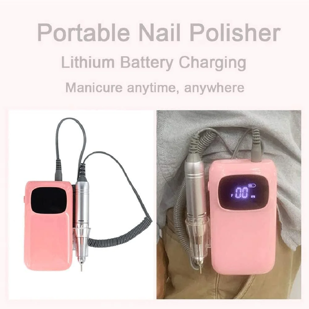 دستگاه سوهان برقی ناخن قابل حمل و شارژی، ست مانیکور و پدیکور برقی با کیفیت بالا، پولیش ناخن سالنی 35000 دور در دقیقه برای ناخن های ژلی آکریلیک، نمایشگر LCD، مشکی دستگاه سوهان برقی ناخن قابل حمل و شارژی، ست مانیکور و پدیکور برقی با کیفیت بالا، پولیش ناخن سالنی 35000 دور در دقیقه برای ناخن های ژلی آکریلیک، نمایشگر LCD، مشکی