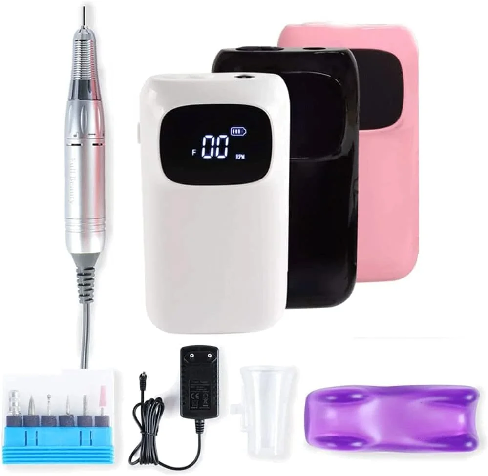 دستگاه سوهان برقی ناخن قابل حمل و شارژی، ست مانیکور و پدیکور برقی با کیفیت بالا، پولیش ناخن سالنی 35000 دور در دقیقه برای ناخن های ژلی آکریلیک، نمایشگر LCD، مشکی دستگاه سوهان برقی ناخن قابل حمل و شارژی، ست مانیکور و پدیکور برقی با کیفیت بالا، پولیش ناخن سالنی 35000 دور در دقیقه برای ناخن های ژلی آکریلیک، نمایشگر LCD، مشکی