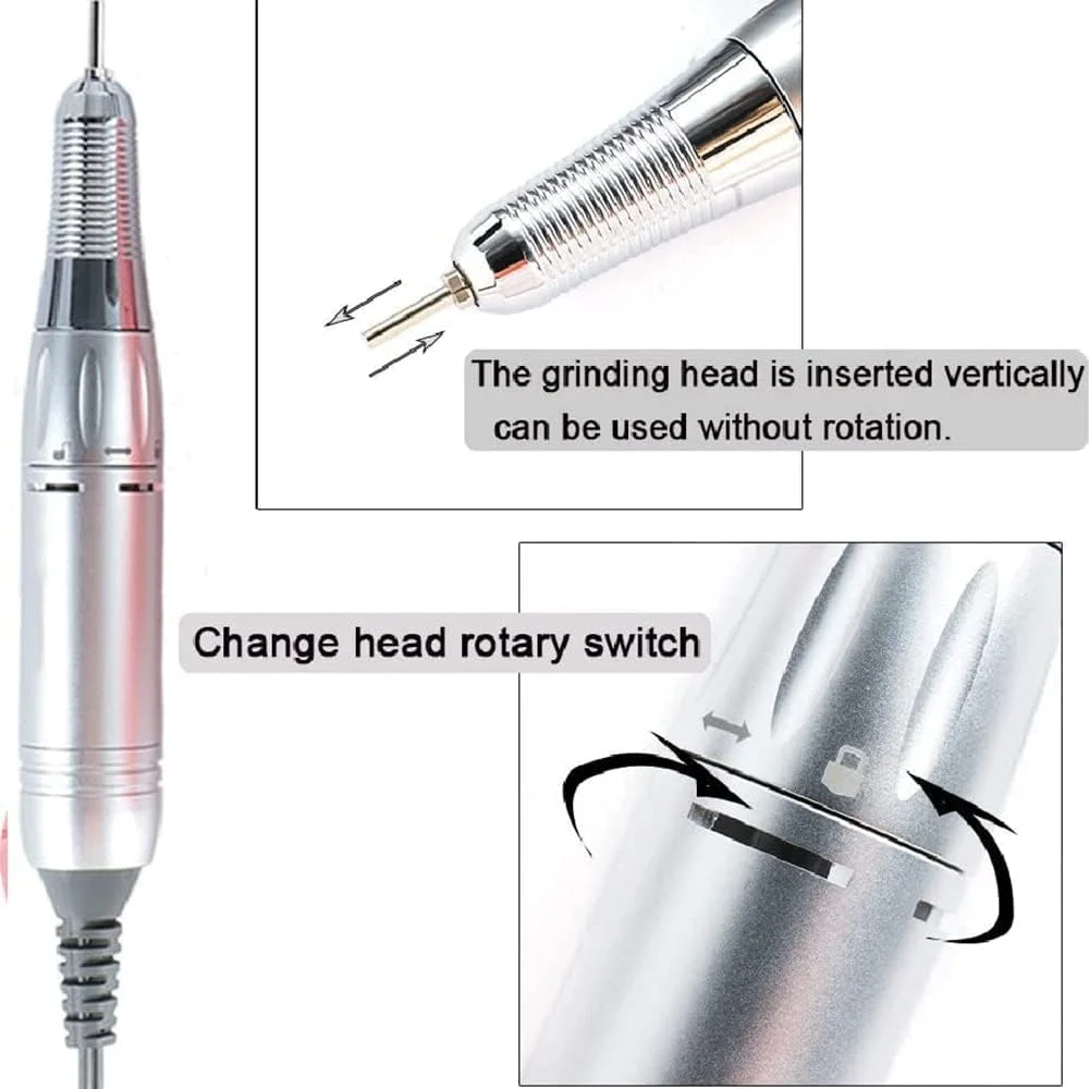 دستگاه سوهان برقی ناخن قابل حمل و شارژی، ست مانیکور و پدیکور برقی با کیفیت بالا، پولیش ناخن سالنی 35000 دور در دقیقه برای ناخن های ژلی آکریلیک، نمایشگر LCD، مشکی دستگاه سوهان برقی ناخن قابل حمل و شارژی، ست مانیکور و پدیکور برقی با کیفیت بالا، پولیش ناخن سالنی 35000 دور در دقیقه برای ناخن های ژلی آکریلیک، نمایشگر LCD، مشکی