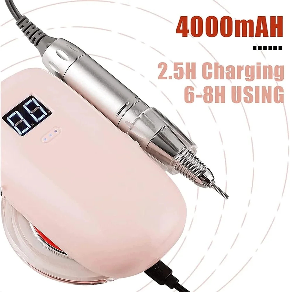 سوهان برقی ناخن شارژی، فایل ناخن برقی بی سیم 35000 دور در دقیقه با صدای کم، ابزار ناخن USB با پد شارژ بی سیم، مناسب برای سالن ناخن، با برد شارژ سریع بی سیم، صورتی سوهان برقی ناخن شارژی، فایل ناخن برقی بی سیم 35000 دور در دقیقه با صدای کم، ابزار ناخن USB با پد شارژ بی سیم، مناسب برای سالن ناخن، با برد شارژ سریع بی سیم، صورتی