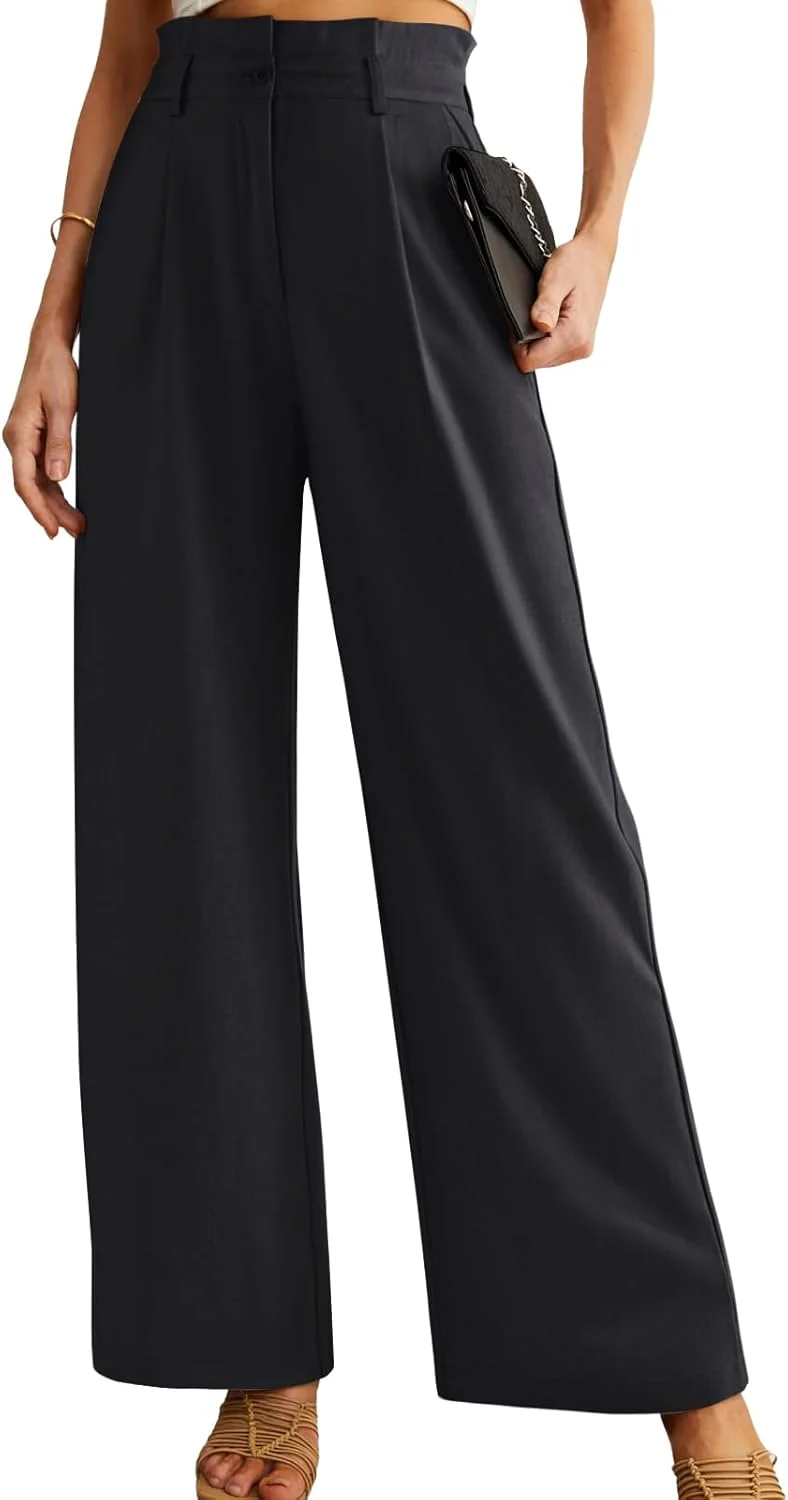 شلوار زنانه نیمین، شلوار پاچه گشاد کمر بلند، شلوار کار غیر رسمی اداری