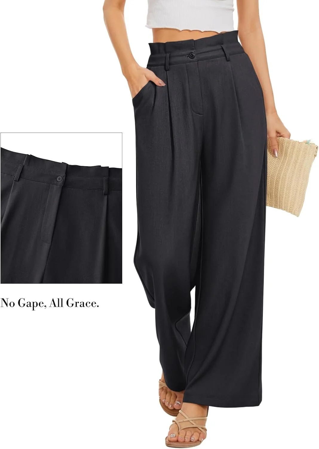 شلوار زنانه نیمین، شلوار پاچه گشاد کمر بلند، شلوار کار غیر رسمی اداری