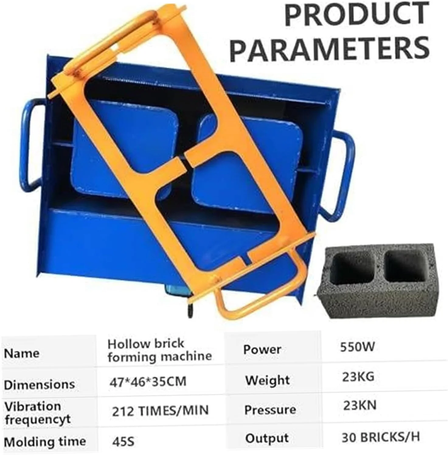دستگاه بلوک زن برقی، دستگاه ساخت بلوک سیمانی، قالب گیری سریع 45 ثانیه ای، 30 آجر در ساعت، فرکانس ارتعاش 212 بار در دقیقه، برای ساخت و ساز (H5) دستگاه بلوک زن برقی، دستگاه ساخت بلوک سیمانی، قالب گیری سریع 45 ثانیه ای، 30 آجر در ساعت، فرکانس ارتعاش 212 بار در دقیقه، برای ساخت و ساز (H5)